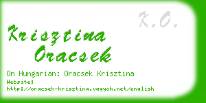 krisztina oracsek business card